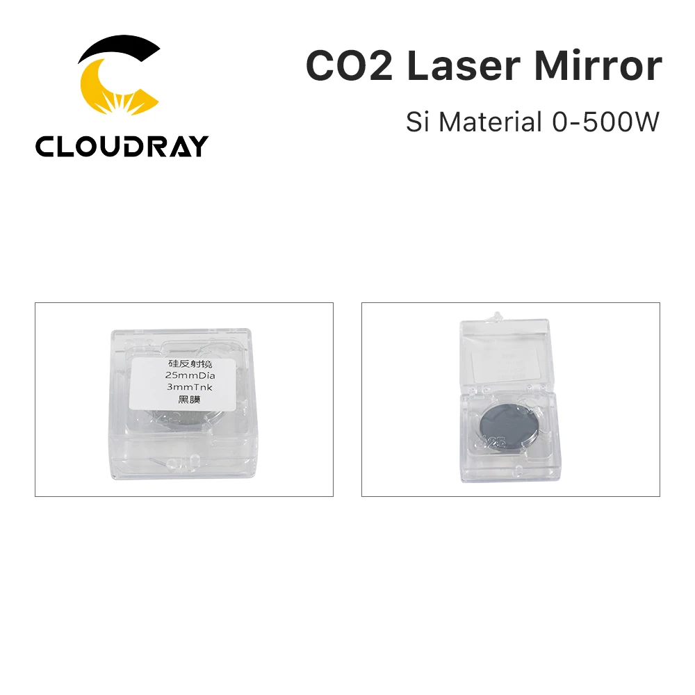 Cloudray 500W Co2 Laser Si Reflective Mirrors Lens Refiectivity 99.6% Black-Coating Reflector Lens for CO2 Laser Engraver