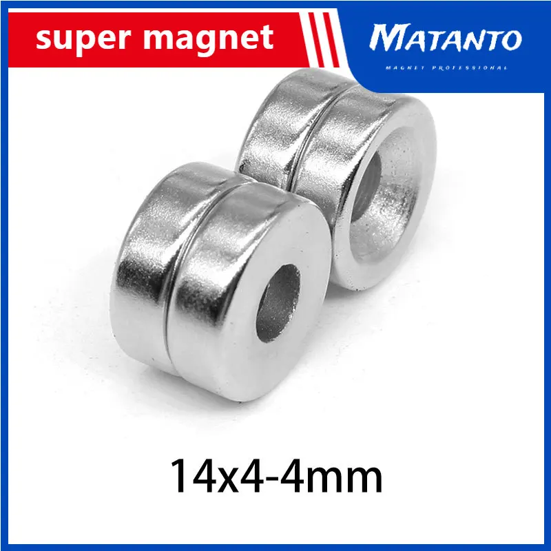 2/5/10/20/50/100PCS 14X4-4 Small Round Rare Earth Magnet 14X4 Hole 4mm 14x4-4mm Countersunk Neodymium Disc Magnet Strong 14*4-4