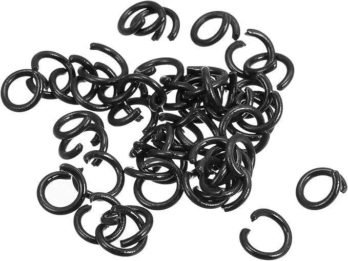 

100 шт. открытые кольца из нержавеющей стали 304, черные электрофорезы, 9x1,5 мм, принадлежности для изготовления ювелирных изделий для поделок, цепочки «сделай сам»