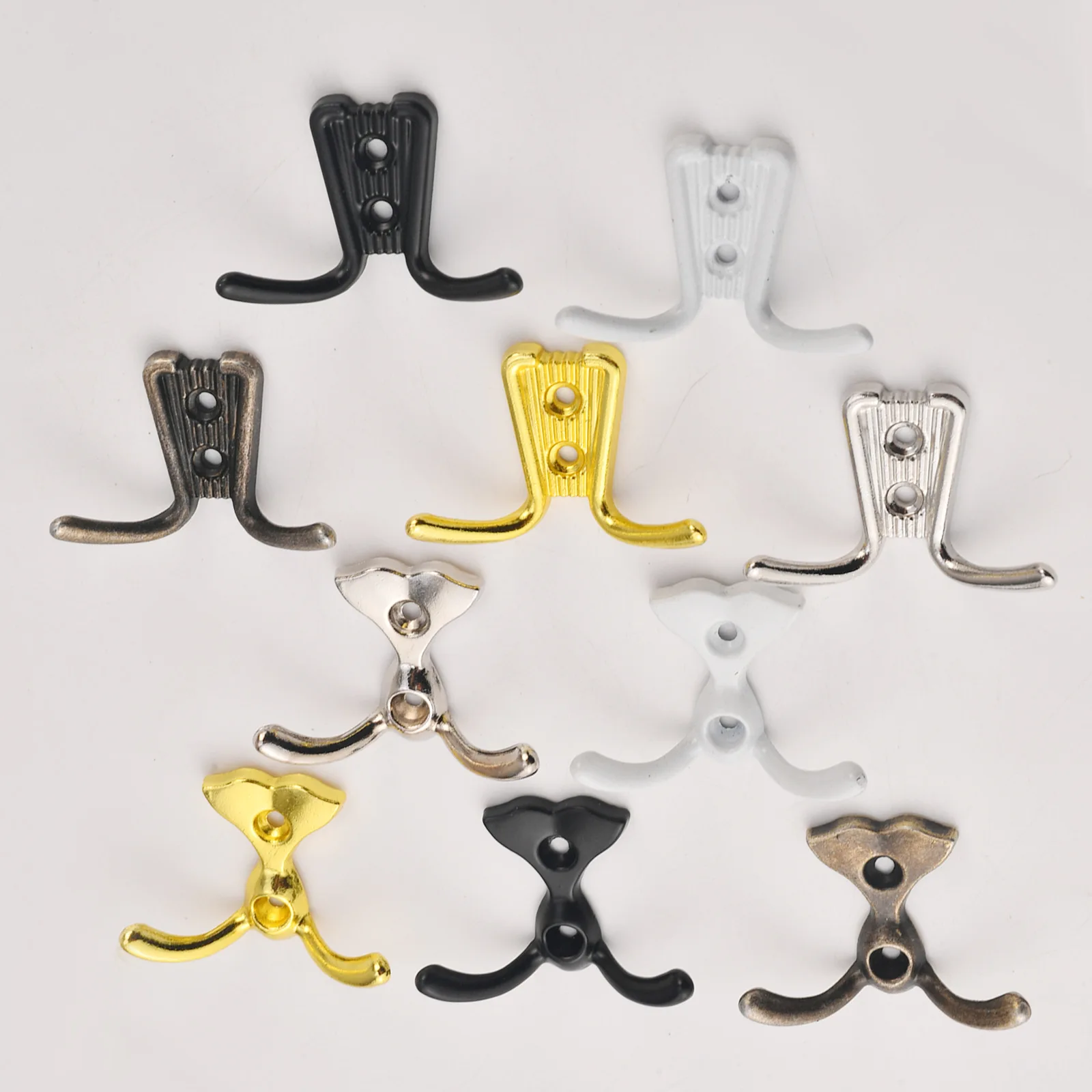 Black metal zinc alloy coat hook, thick door hook behind the door, wall coat and hat hook, hardware wardrobe hook