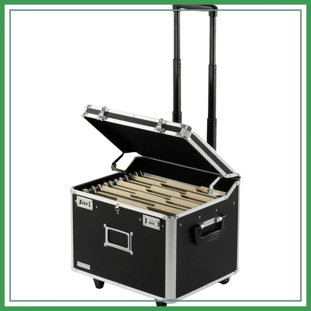 

Portable File Storage Box with Lock - 14.5"x17.5"x15.5" Letter/Legal Size - Double Combination Locking Cabinet - Black