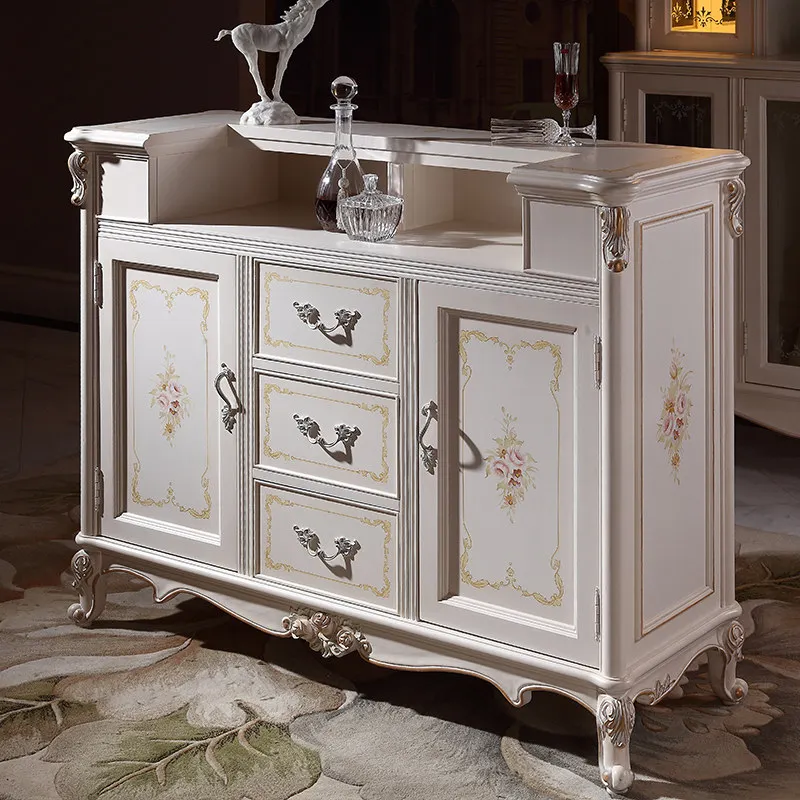 European-style pure solid wood bar villa model house whole house furniture custom aged quality bar table restaurant cash registe