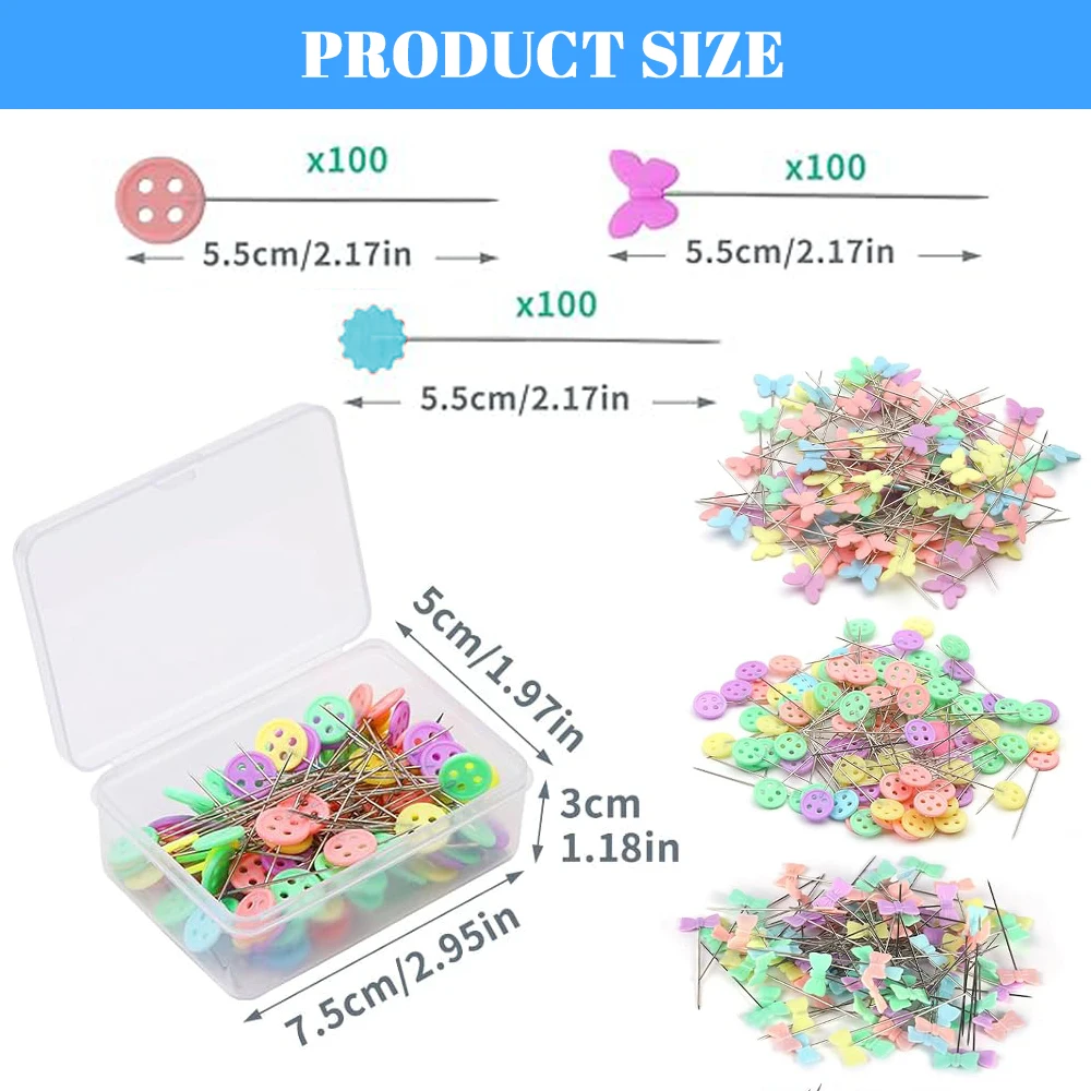 100pcs Dressmaking Pins Embroidery Patchwork Tool Fixed Pin Button Pin Marker Pin For Sewing Positioning Pins Sewing Accessories