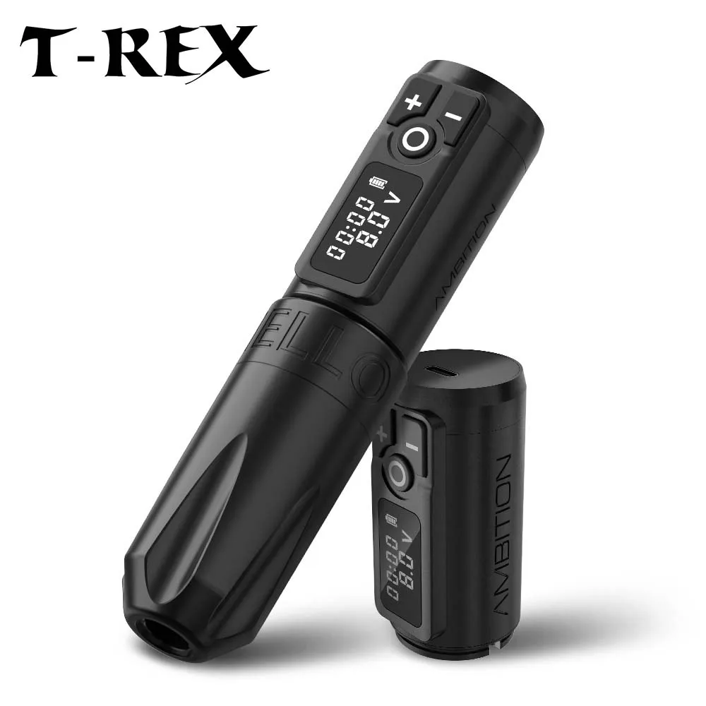 T-Rex Portable Wireless Tattoo Pen Machine Lithium Battery Power Rechargeable Power Supply 2000mAh LED Display Tattoo Equipment