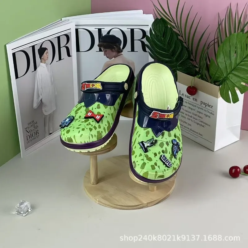 

New Dragon Ball Black Sole Slippers And Sandals Kawaii Anime Home Beach Shoes Pool Anti Slip Summer Slippers Cartoon Cave Shoes
