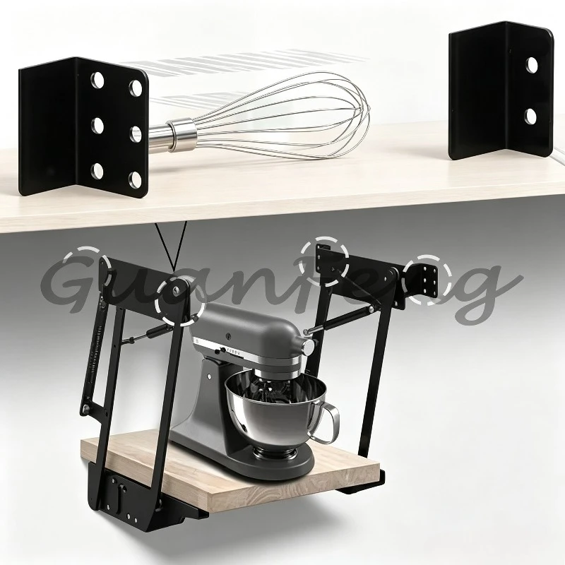 Telescoping Pop‑Up Lift Mechanism Assist Cabinet Support for KitchenAid Stand Mixer Countertop Extending Cabinet Hardware