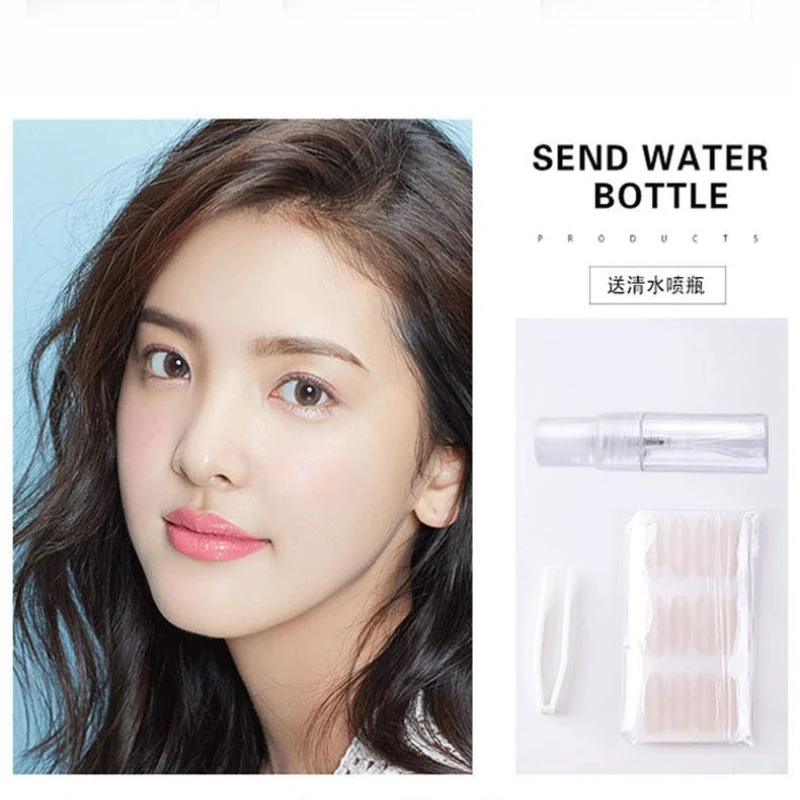 120 Pairs of Lace Double Eyelid Stickers That Stick To Water Without Feeling Invisible and Come with Spray Bottle Makeup