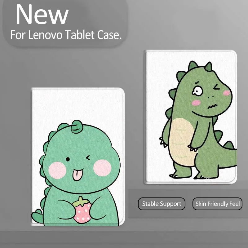

Cute Dinosaur Strawberry Image For Xiaoxin Lenovo Tab Pad K11 K10 M10 P11 3rd Plus Pro Legion Y700 Y900 Gen4 2 Tablet Case Gift