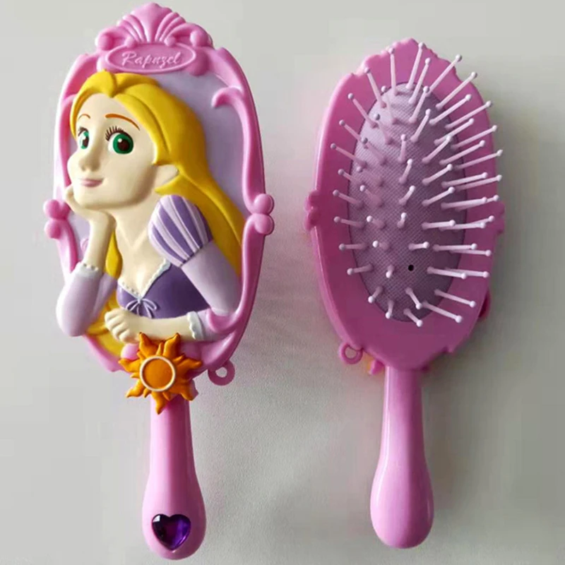 Disney Princess Combs Ariel Rapunzel Cartoon Anime Figures Air Cushion Massage Comb Hairdressing Tool Kids Girls Birthday Gifts