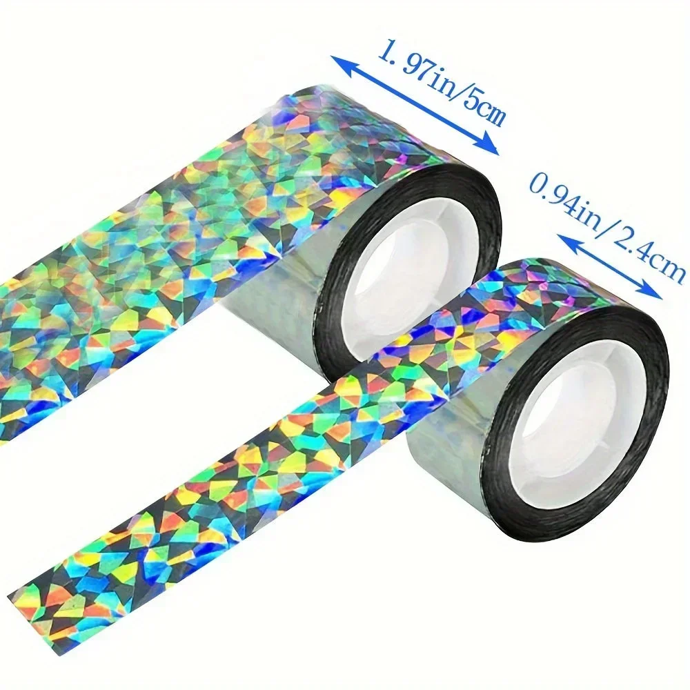 Bird Scare Type Ribbon, Deterrent Visual Audible Reflective Tape To Keep Away Birds, Double Sided Flash Tape