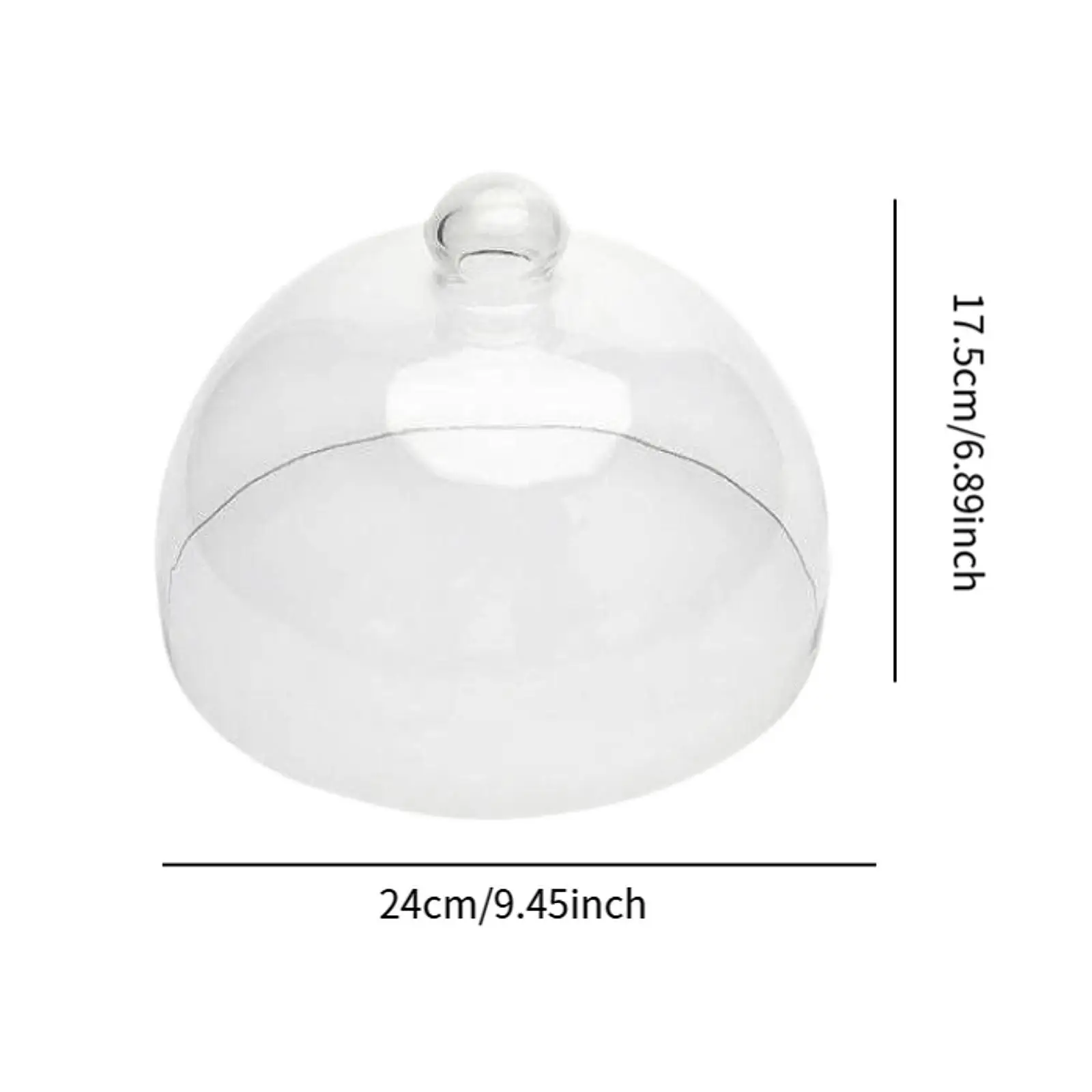 Glass Cake Cloche Dome Clear Cake Platter Cover Serving Display Stand Lid for Pastry Home Decor