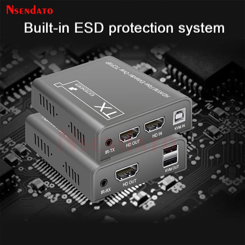 4K HDMI KVM USBエクステンダー 光ファイバー経由20Km HDMIビデオオーディオ送受信機キット キーボードマウススイッチ PS4 TCP対応