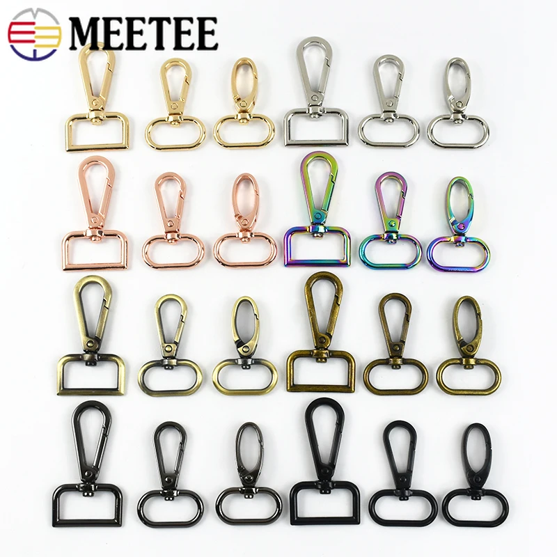 10Pcs 16-38mm Metal Bag Strap Buckle Swivel Lobster Clasp Handbag Keyring Trigger Clip Snap Hook DIY Lanyard Accessories