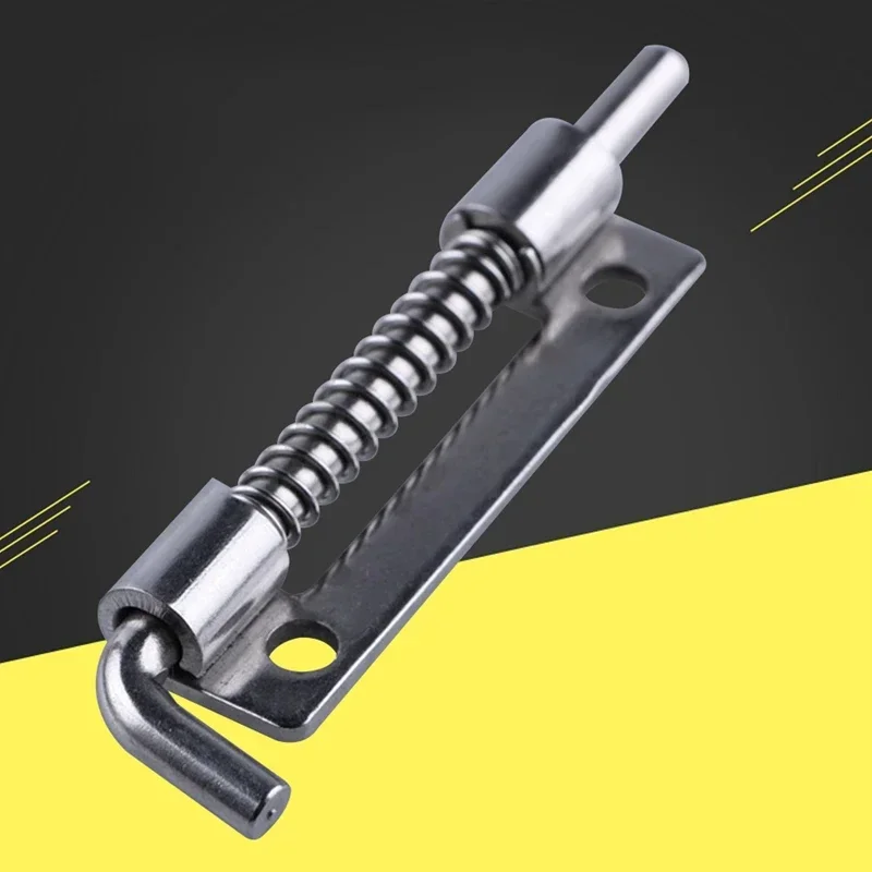 1Pc 304 Stainless Steel Loaded Hinge Bisagras Security Bolt Barrel Latch For Welding Industrial Distribution Cabinet Hardware