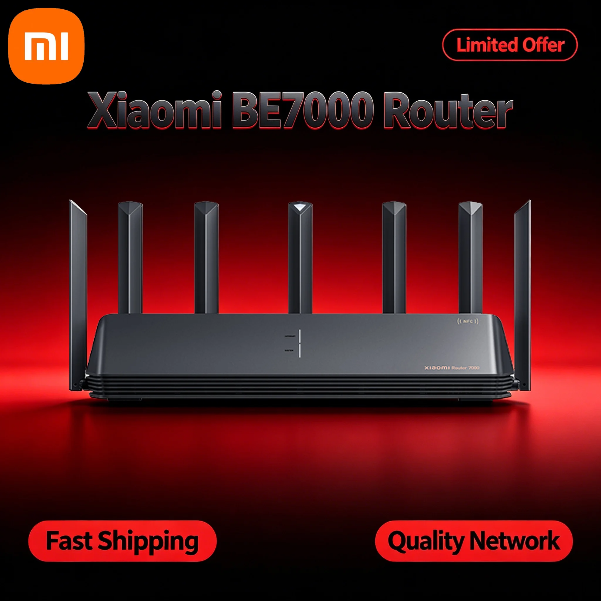 Xiaomi BE7000 WiFi 7 Wireless Router Dual Band Mesh Networking MLO High Speed Stable WiFi Router for Home Office Network