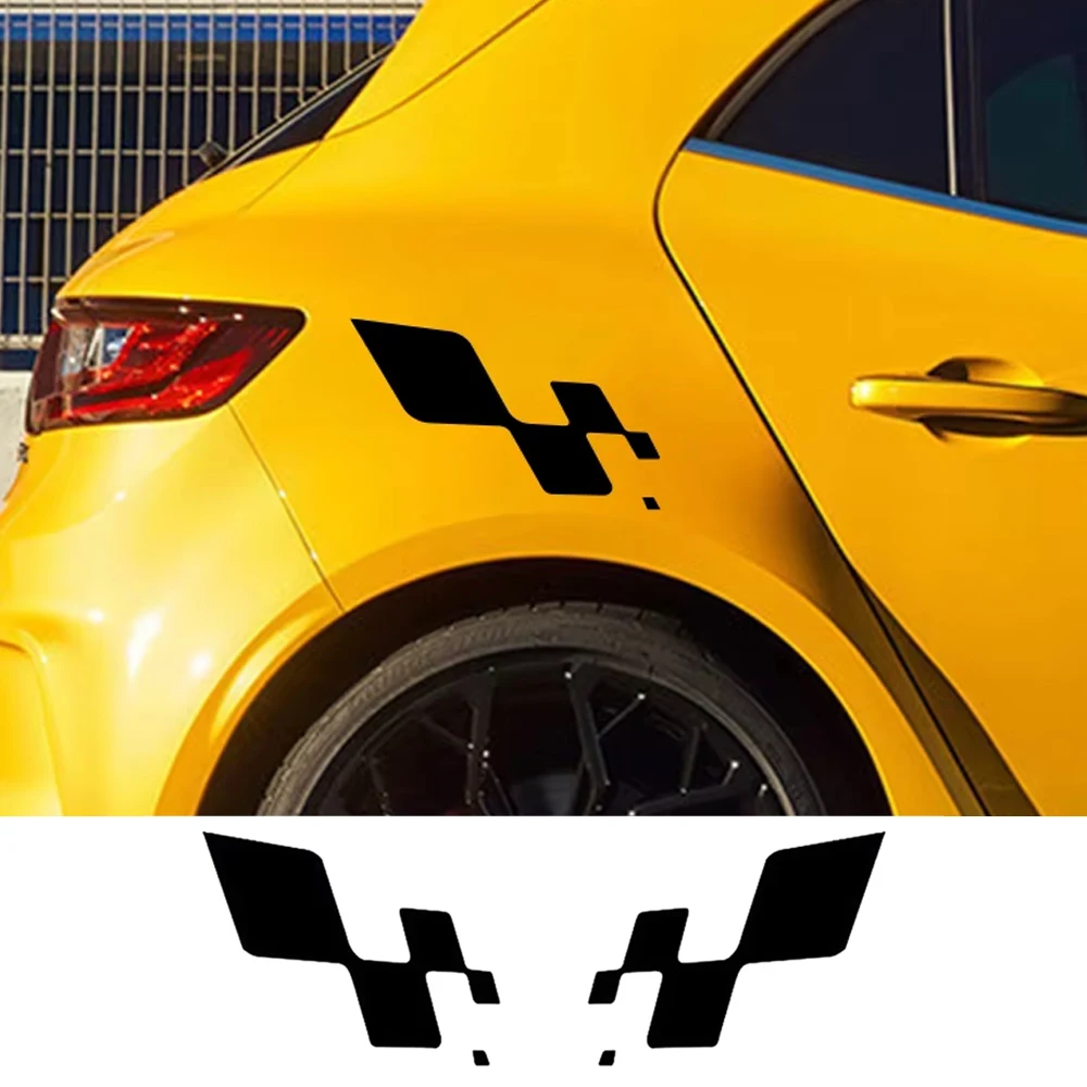 

2PCS Car Vinyl Decal Creative Block Pattern Design Sticker Waterproof Removable for Car Motorcycle Auto Body Decoration