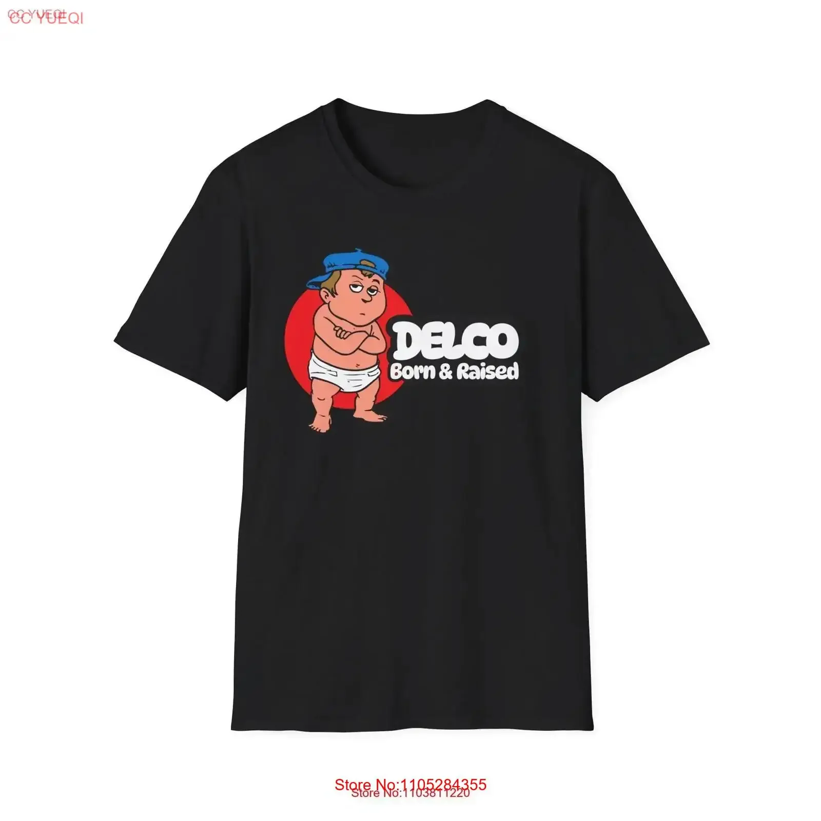 Delco born and raised Softstyle T Shirt vintage Washed Slightly Comfortable Breathable streetwear Soft Versatile graphic homme