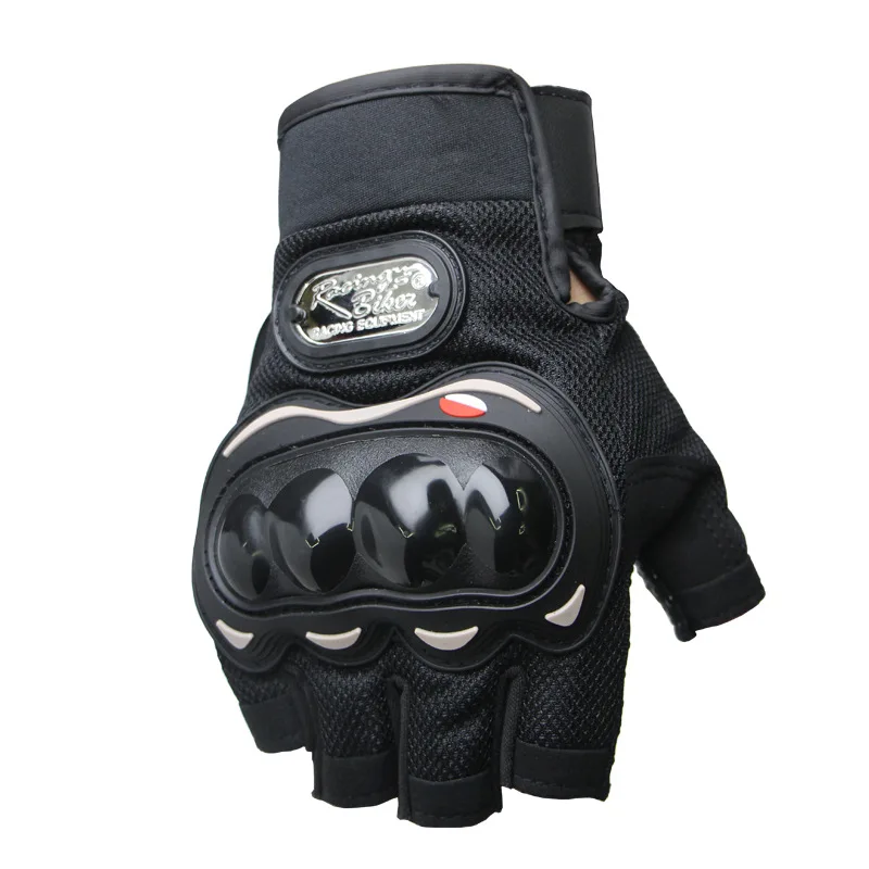 Guantes de Moto sin dedos para hombre y mujer, manoplas protectoras de medio dedo para Motocross, Verano