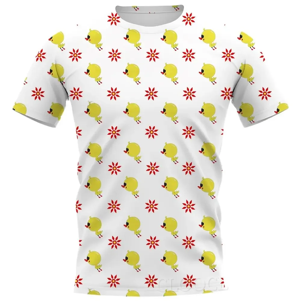 Cartoon Little Yellow Duck T-shirt 3D Print T-shirt Men Women T-shirt Short Sleeve Street Wear O-Neck Top Asian Size