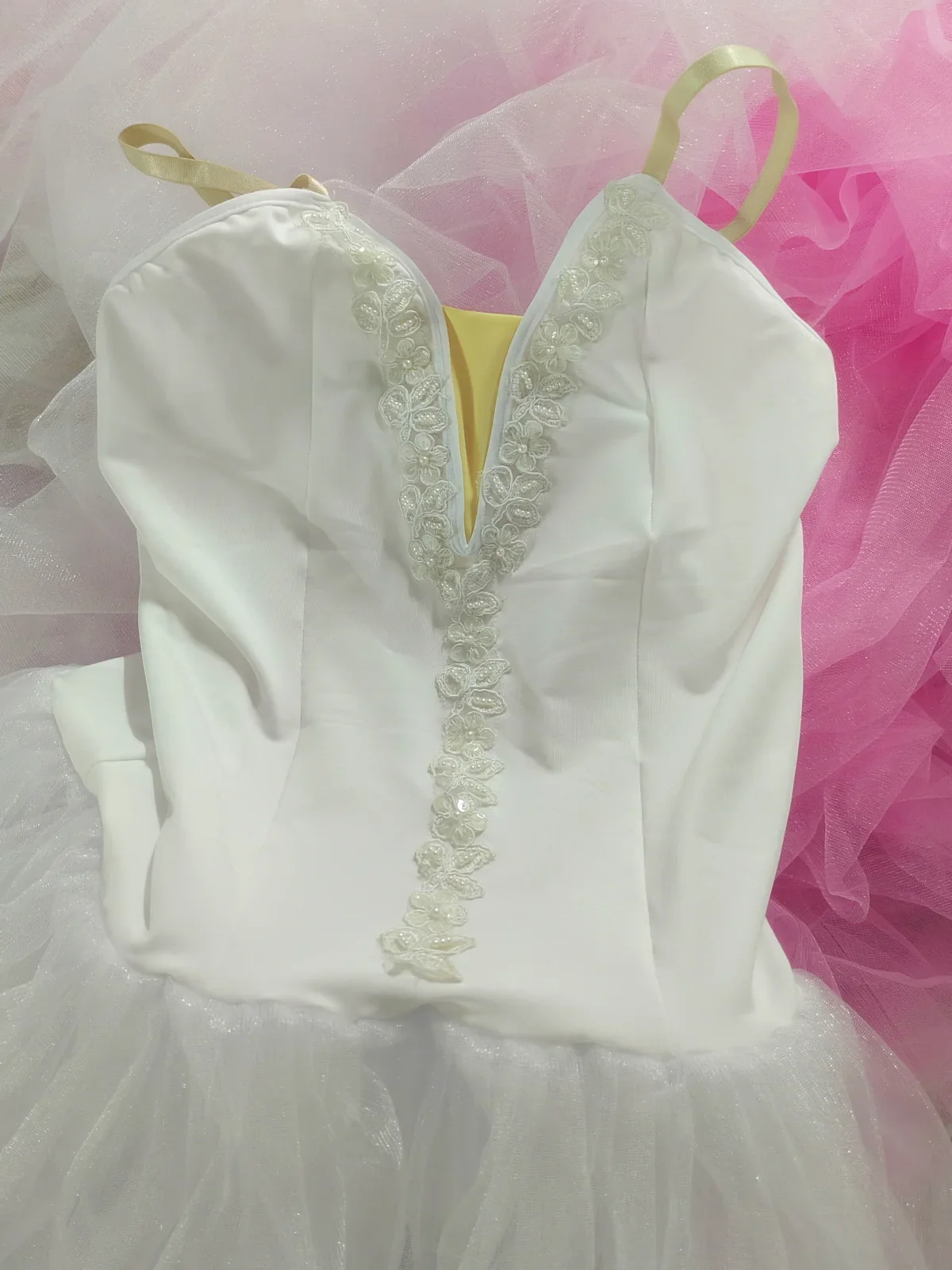 Saia tutu de balé branco vestido de dança profissional longo tutus brancos para trajes de balé adulto