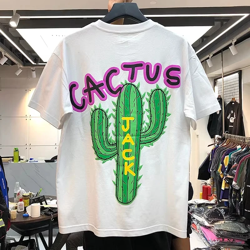 2026 Summer Vintage Oversized Graphic T‑Shirt For Adults Kids Hip Hop Cactus Plant Art Loose Short Sleeve Street Tee