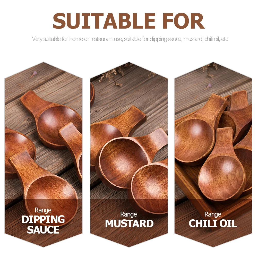 

4Pcs Wooden Sauce Dishes Exquisite Craftsmanship Household Dipping Dish Multi-Use Seasoning Plate Mustard Chili Oil Holder