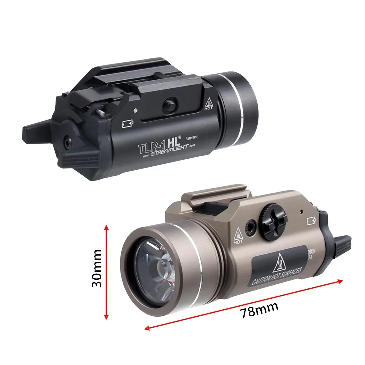 Tactical TLR-1 Down-hanging Flashlight Light 1000 Lumens High-intensity Flashing LED Illumination Long-range Flashlight