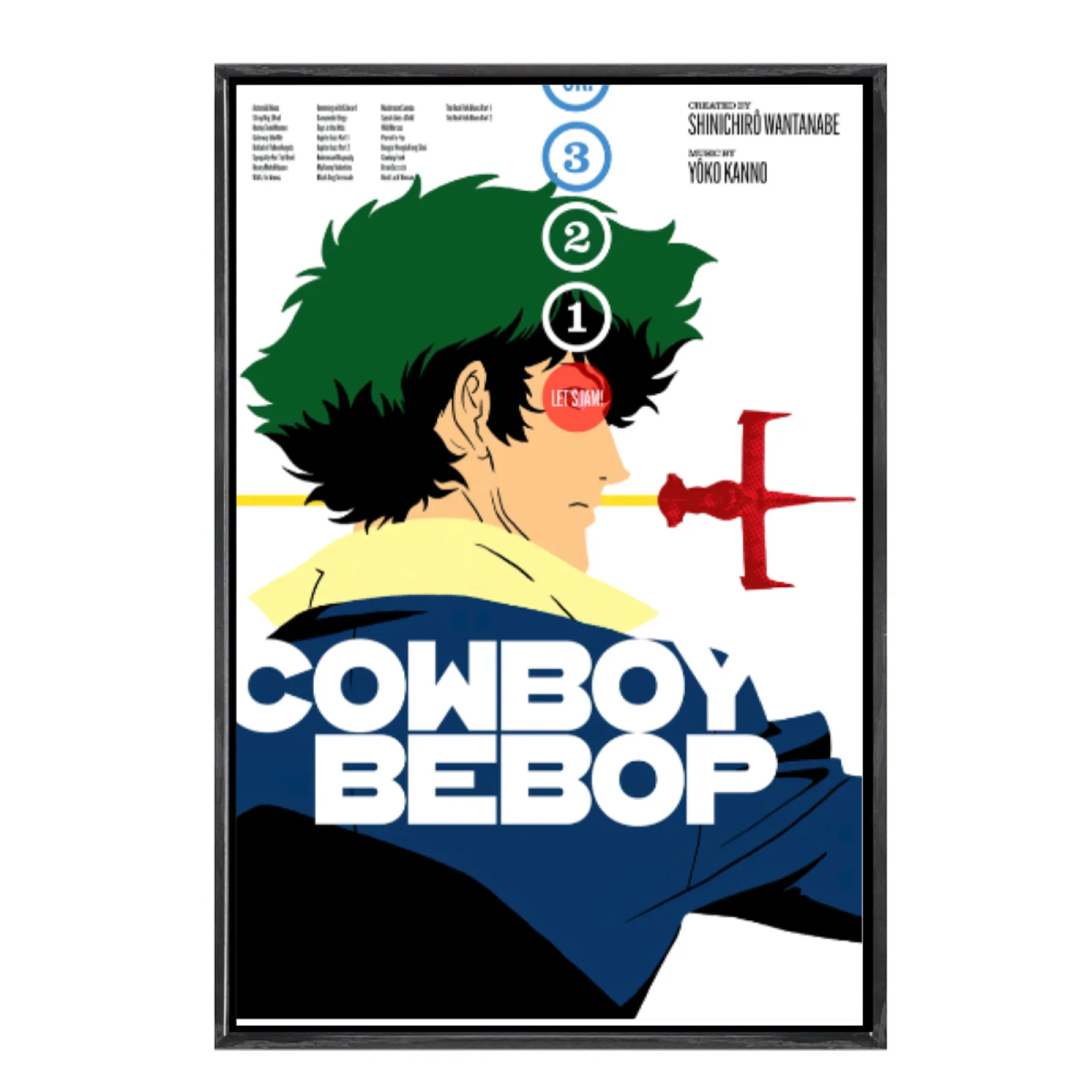 

Japanese Manga Multi-Size Canvas Poster Double Framed Wall Art,Cowboy Bebop Home Decor for Living Room Bedroom