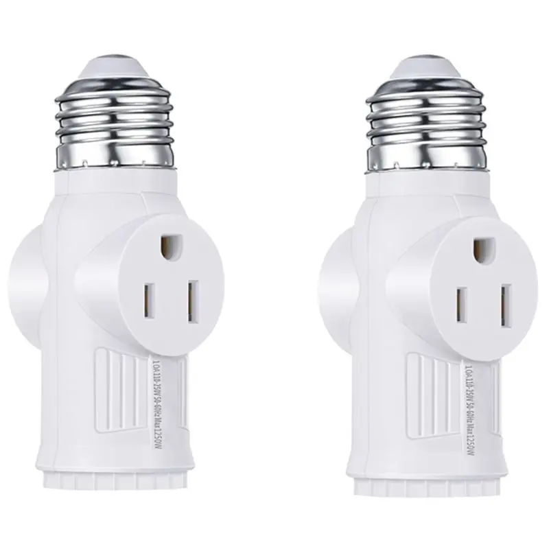 【LAST CHANCE】Light Socket To Plug Adapter 2 Pcs, E26 To 3 Prong Conversion Screw-In Outlet For Lamp Compatibility