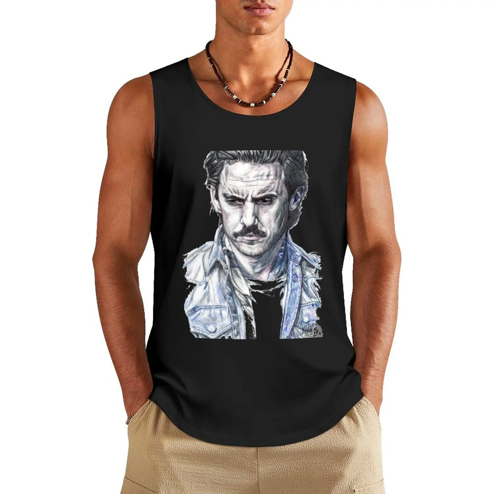 

4 Color Pen Portrait of Milo Tank Top sleeveless shirt man gym Gym clothes