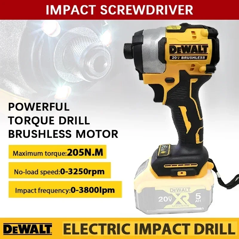 Electric Goddess DCF850 205N.m Cordless Impact Driver Tool Brushless Impact Drill Tool For 20V Dewalt Battery