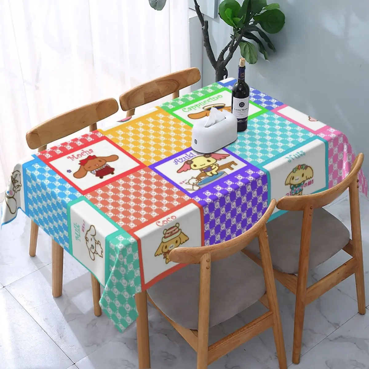 Rectangular Cinnamoroll Sanrio Cartoon Tablecloth Fit 40