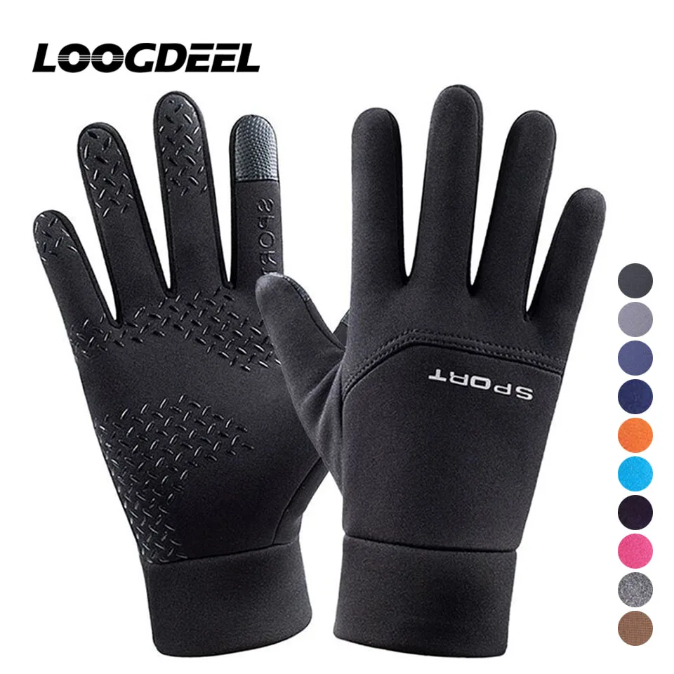 LOOGDEEL Running Gloves Full Finger Comfortable Soft Anti-slip Wear-resistant Gloves Men Women Outdoor Sports Jogging Gloves