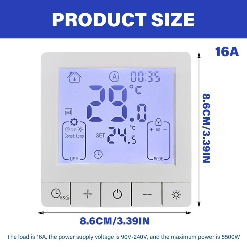 Программируемый контроллер температуры термостата Wi -Fi 16a для нагрева воды 601c