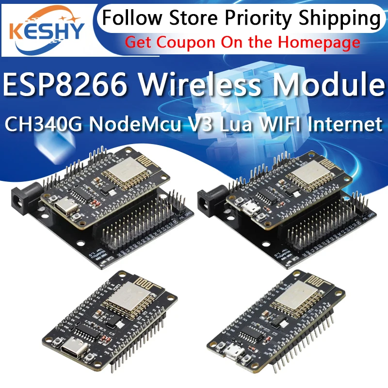 

ESP8266 Wireless Module CH340 CH340G NodeMcu V3 Lua WIFI Internet of Things Development Board Based