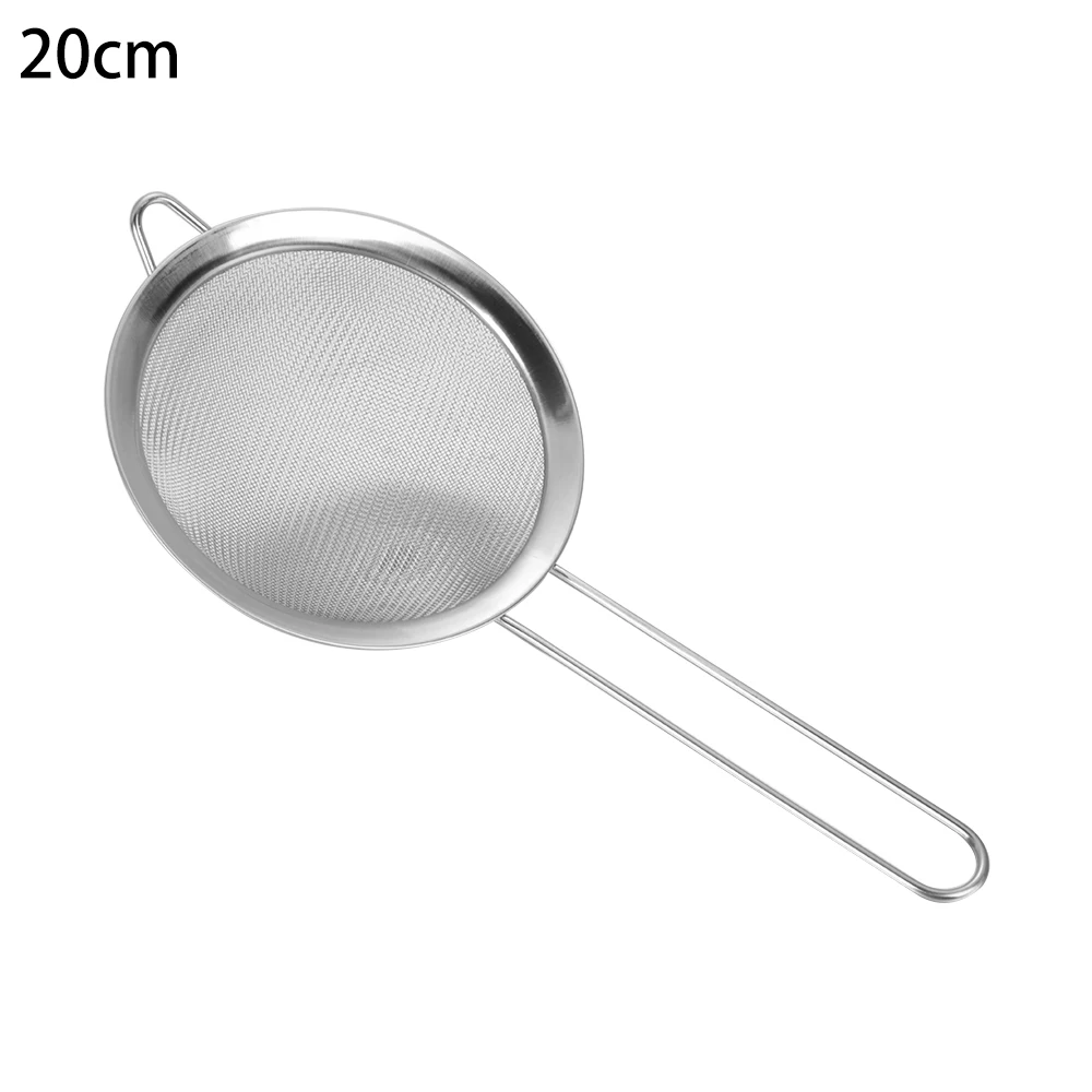 Diameter 7/8/10/12/14/16/18/20/22cm Tea Filter Tools Colander Flour Strainer Mesh Sifter Stainless Steel