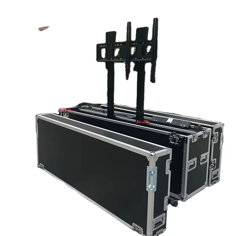 TourGo Customized Motorised/Electric TV Lift Flight Case for 85'' Plasma/LCD/LED Screen