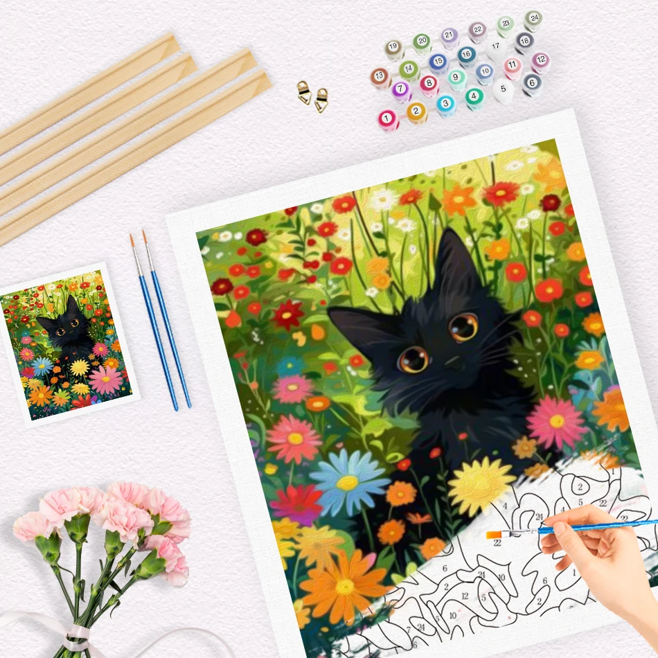RUOPOTY-Paint By Number Adult Kit Animals Simple Hand Drawing Art Supplies Adults Crafts Framed Handicraft Paint Brushes Acrylic