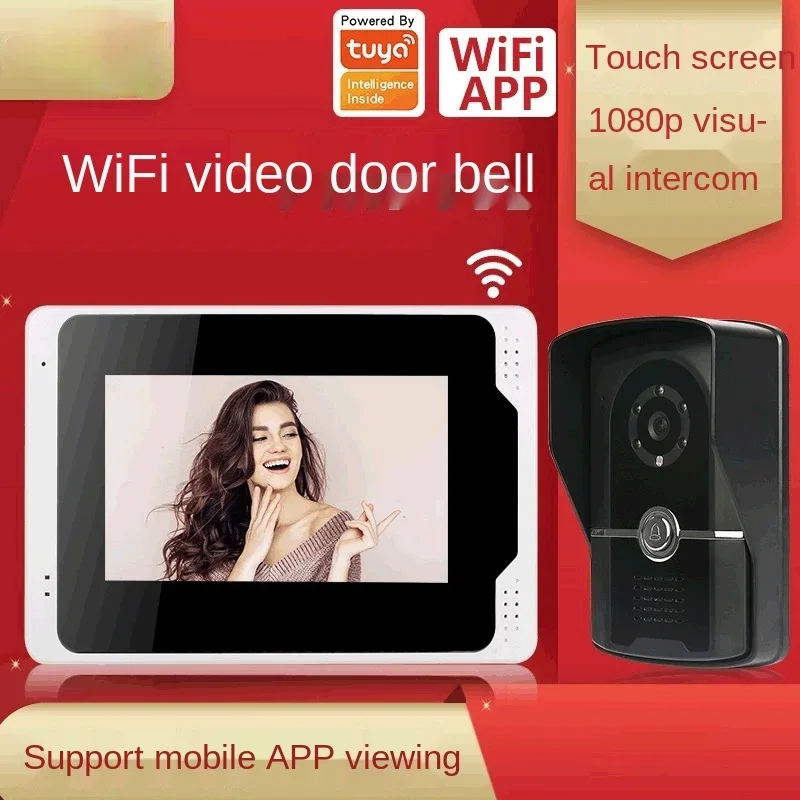 Wifi Smart Video Doorbell Fingerprint/Password/Tuya APP Remote Unlock Video Monitor Intercom Multi-languages Video Door Phone