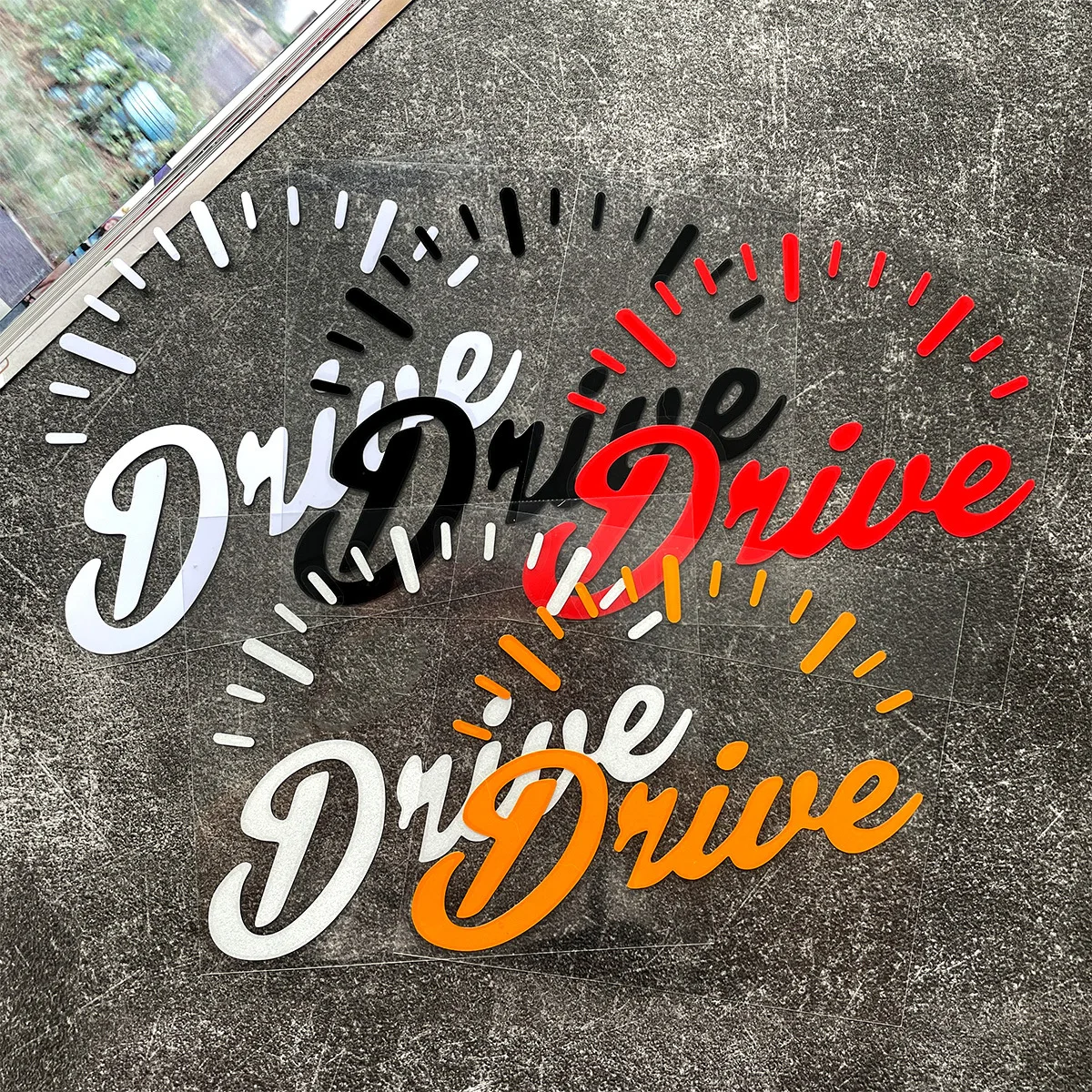Drive Speedometer Script Font Sticker Racing Style Vinyl Decal Waterproof UV Resistant Car Window Motorcycle Laptop Decor