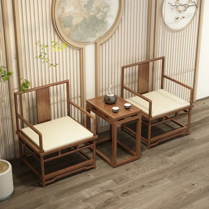 YH New Chinese Zen solid wood tables and chairs modern leisure armchair mortise and tenon process