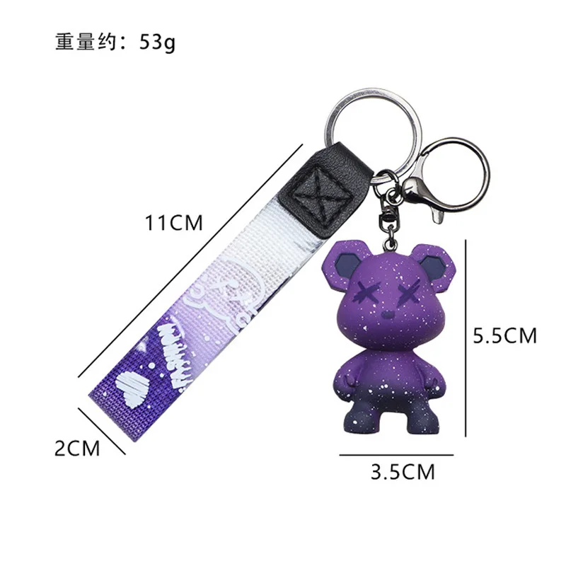 Cartoon Resin Color Change Bear Key Chain Trendy Fashion Couple Small Gift  Backpack Car Pendant Accessory Keychain Wholesale