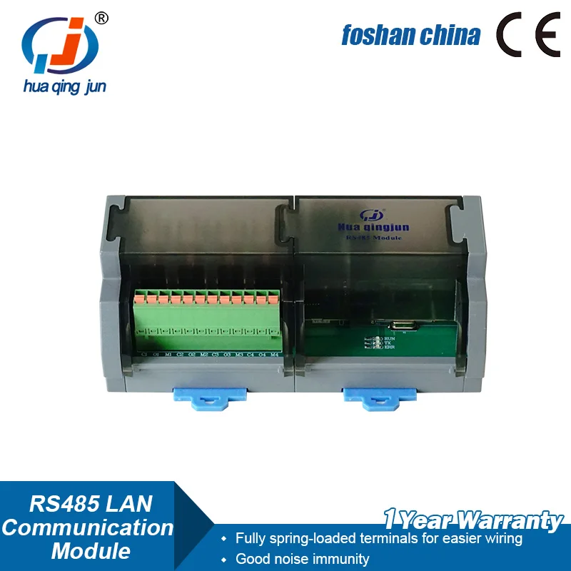 Huaqingjun 4-Channel RS485 LAN Relay Module Modbus RTU/TCP RJ45 DO Modules for Greenhouse Automation