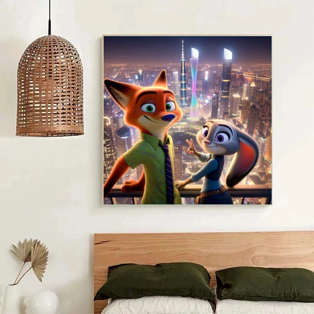 Nick and Judy 5D DIY Diamond Painting Embroidery Zootopia Disney Cartoon Cross Stitch Art Mosaic Picture Hobby Home Decor Gift