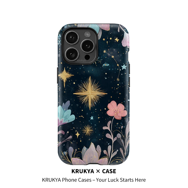 

Krukya For iPhone 16 15 14 13 12 11 Pro Max Phone Case Flower Print Silicone Cover For iPhone XS X XR 17 Air SE 2020 Soft Funda