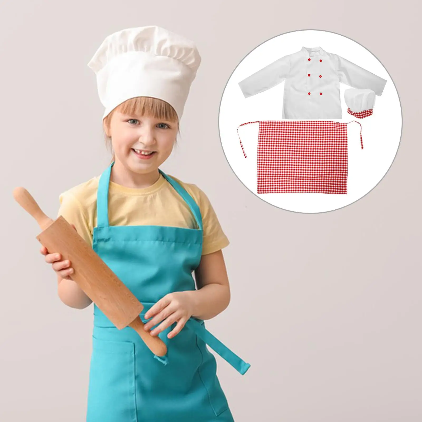 الأطفال الشيف زي الاطفال اللعب المطبخ الخبز المئزر 1 قطعة الوردي طويلة الأكمام 140 سنتيمتر ملابس الشيف الطبخ لعب الأدوار ازياء #6