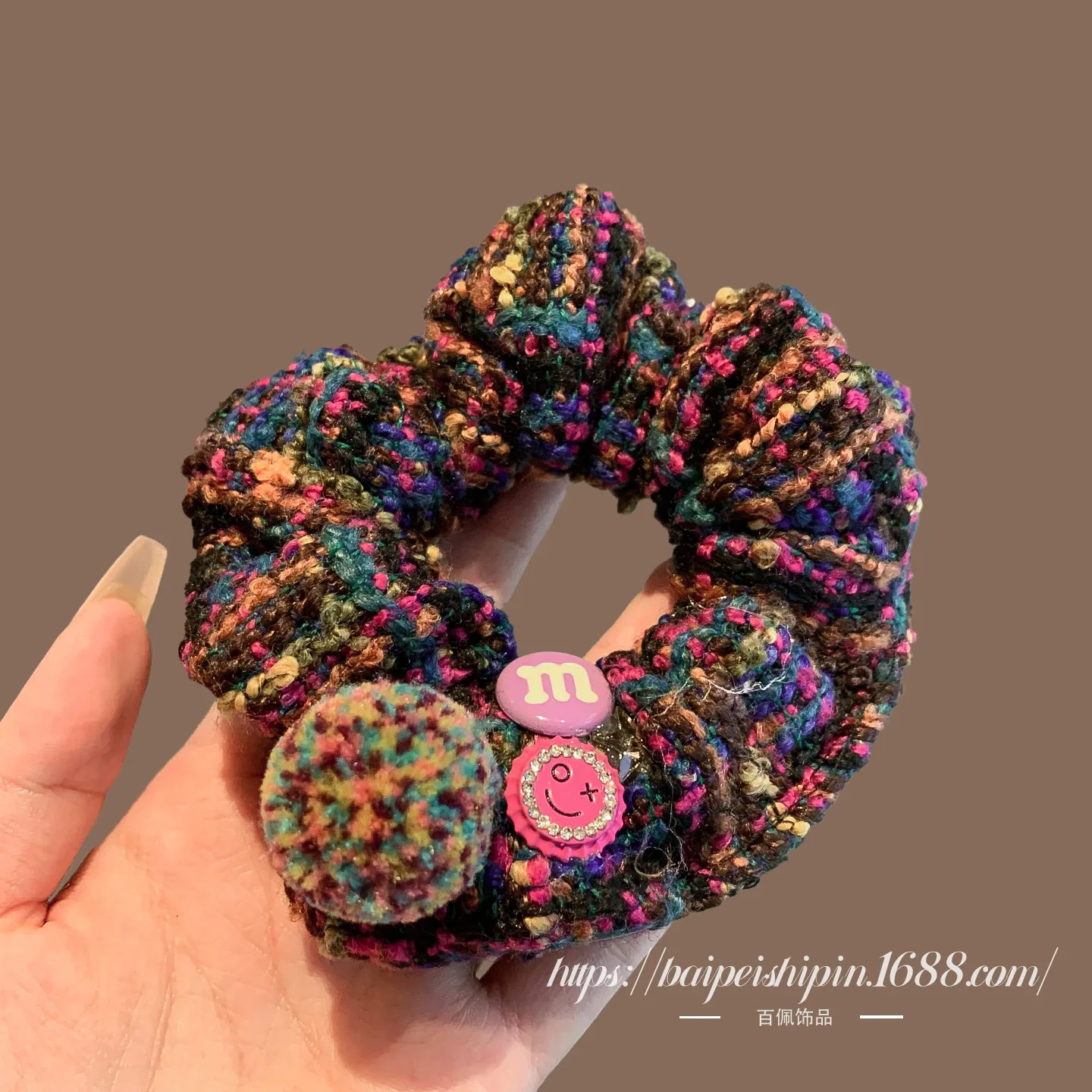 

Праздничные красные шерстяные резинки для волос в корейском стиле, вязаные кольца для волос для женщин, для праздничных вечеринок, для создания причесок-пучков, уютные зимние