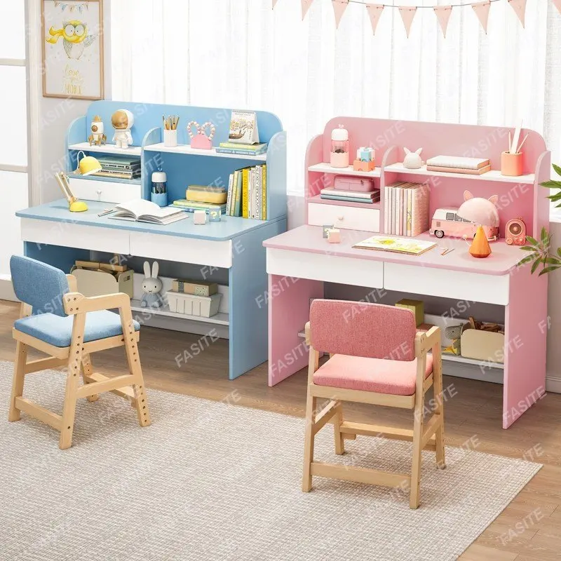 Study desk, double desk, bookshelf, integrated primary school students' writing desks and chairs