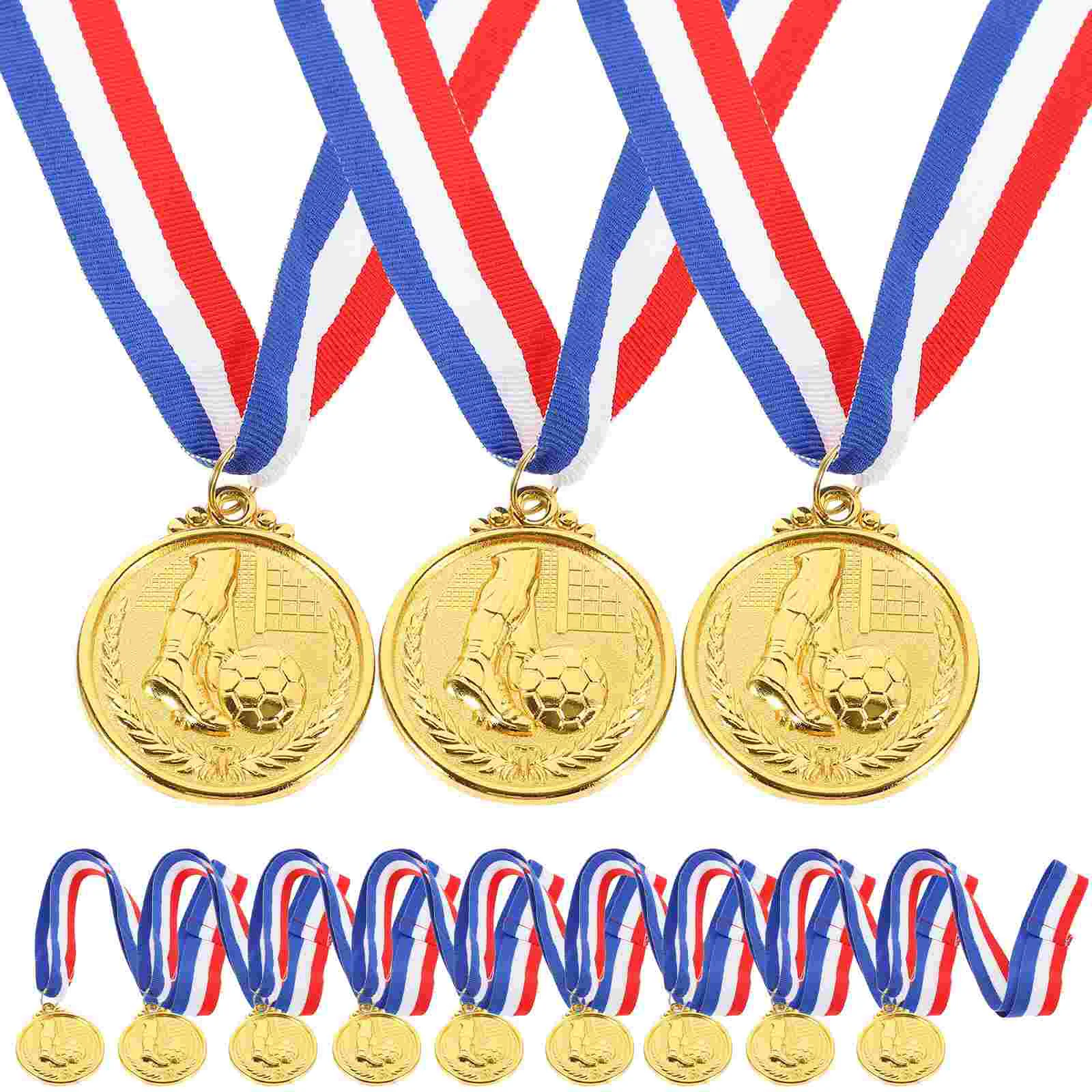 

12 Pcs Football Cup Medal Trophy Award Soccer Party Decorations Competition Medals for Awards Student Metals Ribbon