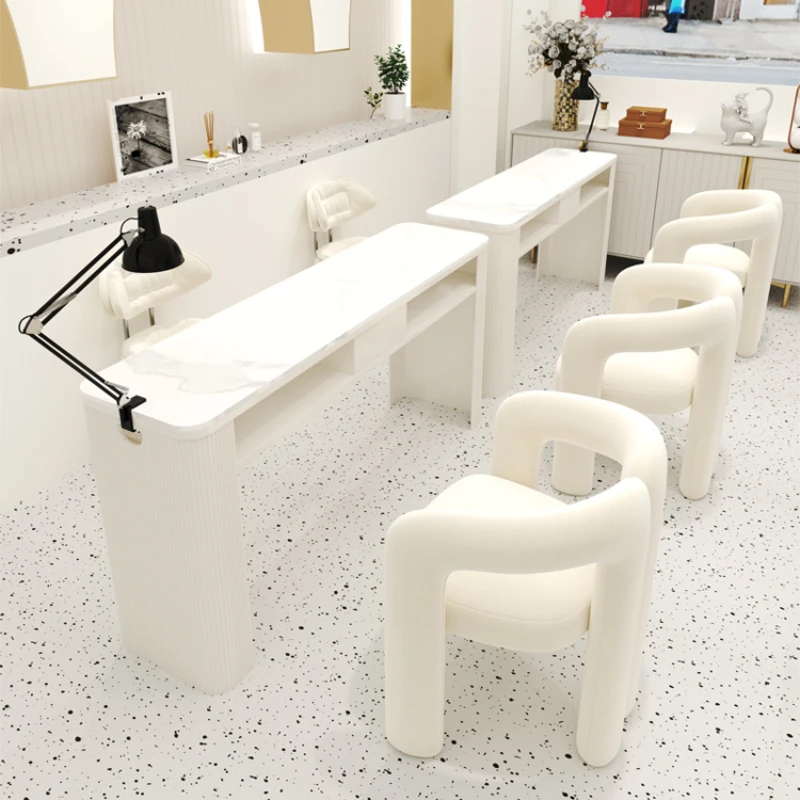 Profesional Design Nail Desk Chairs White Aesthetic Nordic Nail Table Vacuum Cleaner Scrivania Per Unghie Salon Furniture